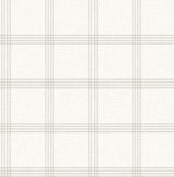 York Twain Light Grey Plaid Wallpaper