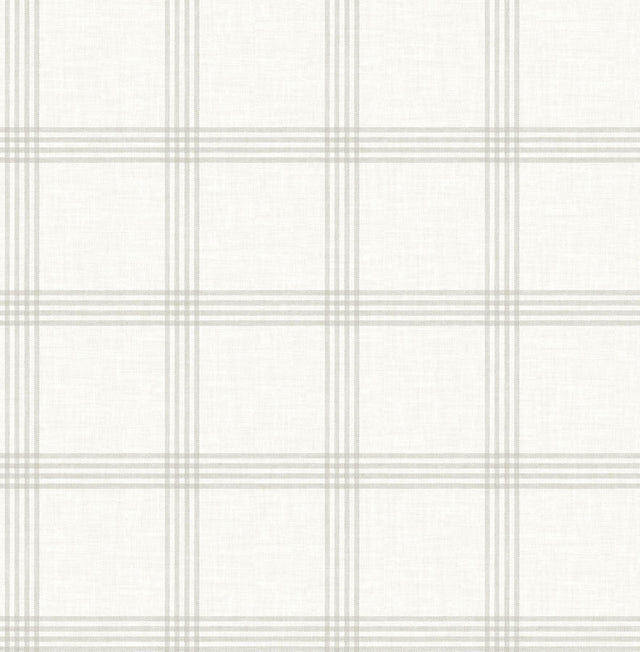 York Twain Light Grey Plaid Wallpaper