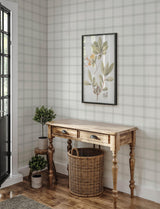 York Twain Light Grey Plaid Wallpaper
