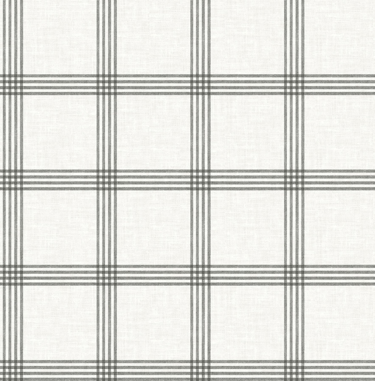 York Twain Charcoal Plaid Wallpaper