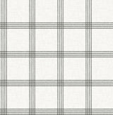 York Twain Charcoal Plaid Wallpaper