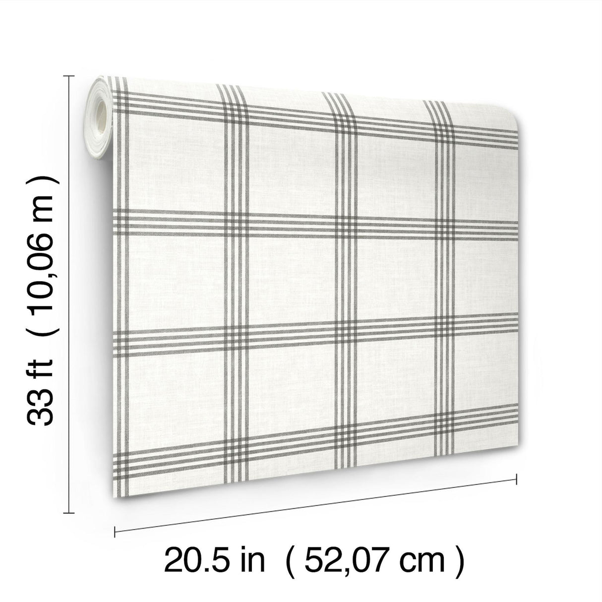 York Twain Charcoal Plaid Wallpaper