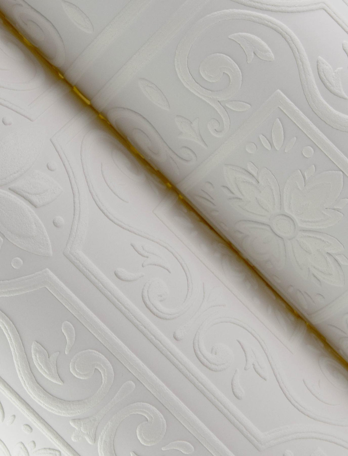 York Ibold White Tin Ceiling Scroll Paintable Wallpaper