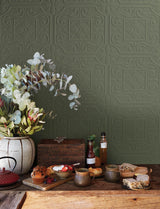 York Ibold White Tin Ceiling Scroll Paintable Wallpaper