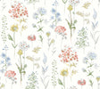 York Bergamot Multicolor Wildflower Wallpaper