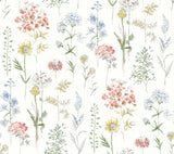 York Bergamot Multicolor Wildflower Wallpaper