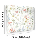 York Bergamot Multicolor Wildflower Wallpaper