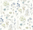 York Bergamot Sea Green Wildflower Wallpaper