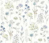 York Bergamot Sea Green Wildflower Wallpaper