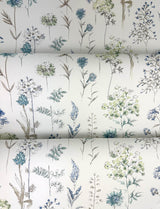 York Bergamot Sea Green Wildflower Wallpaper