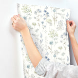 York Bergamot Sea Green Wildflower Wallpaper
