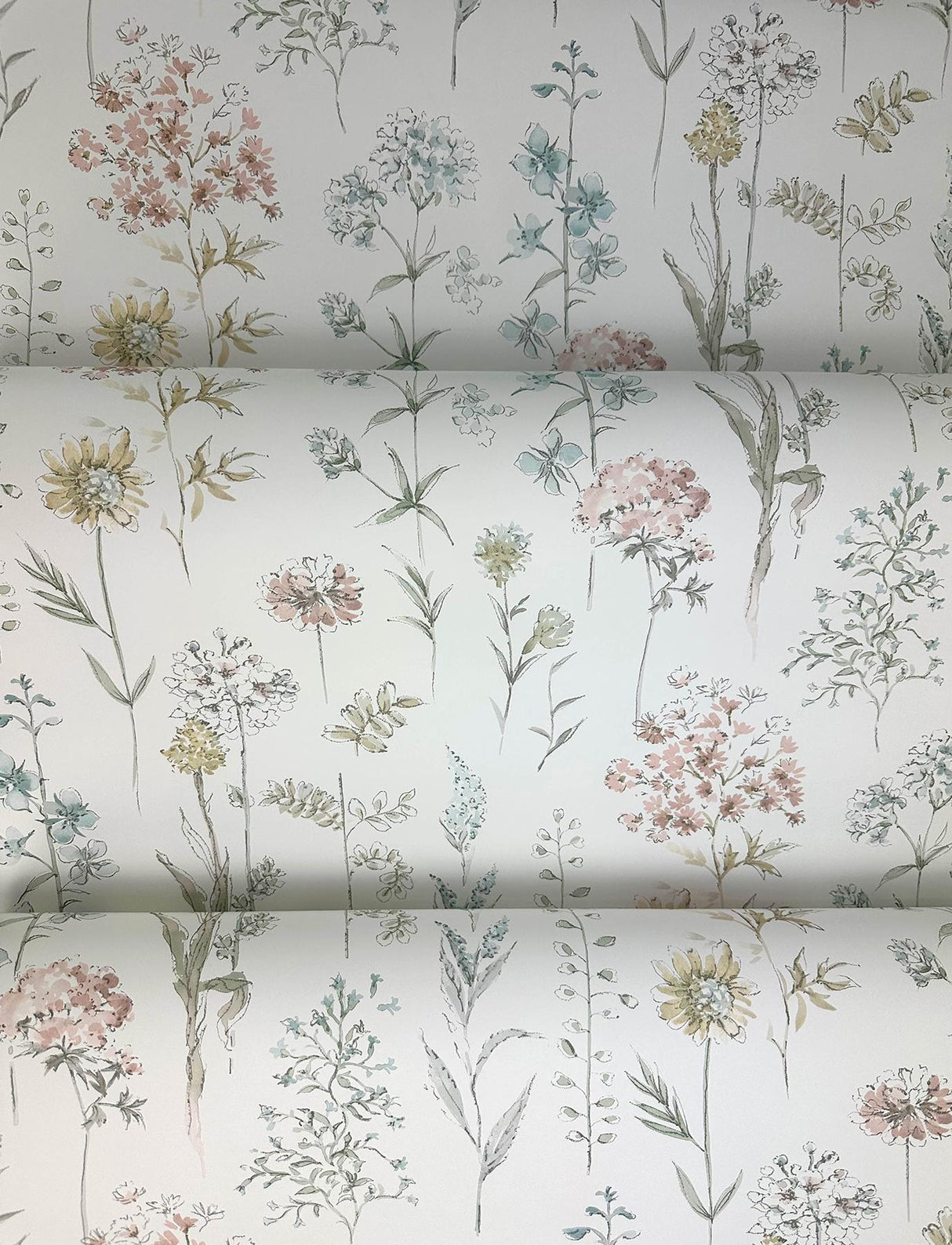 York Bergamot Pastel Wildflower Wallpaper