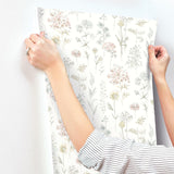 York Bergamot Pastel Wildflower Wallpaper