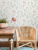 York Bergamot Pastel Wildflower Wallpaper