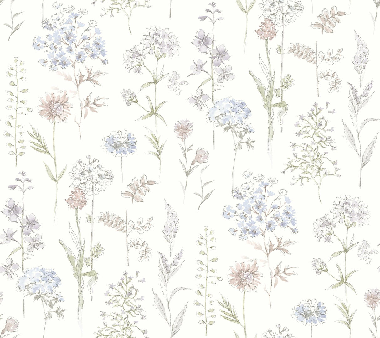 York Bergamot Lavender Wildflower Wallpaper