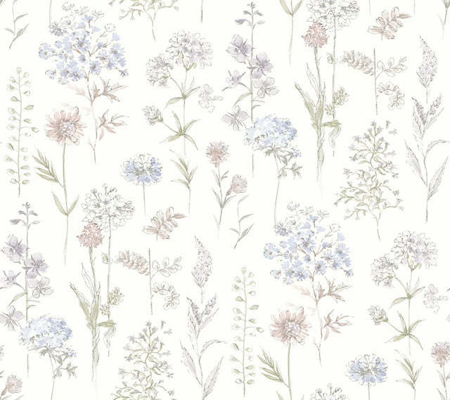 York Bergamot Lavender Wildflower Wallpaper