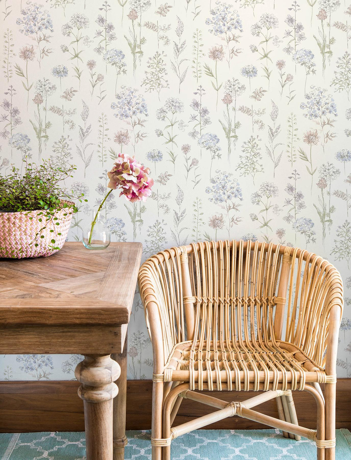 York Bergamot Lavender Wildflower Wallpaper