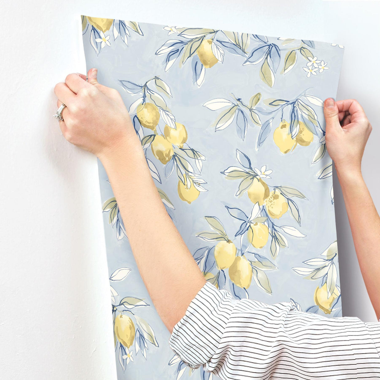 York Lemonade Light Blue Citrus Wallpaper