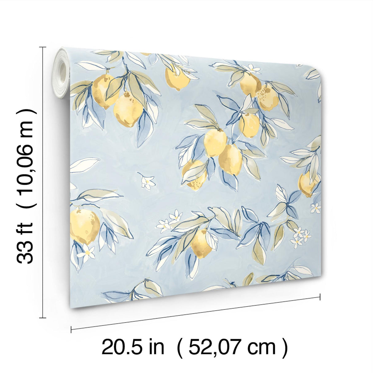 York Lemonade Light Blue Citrus Wallpaper