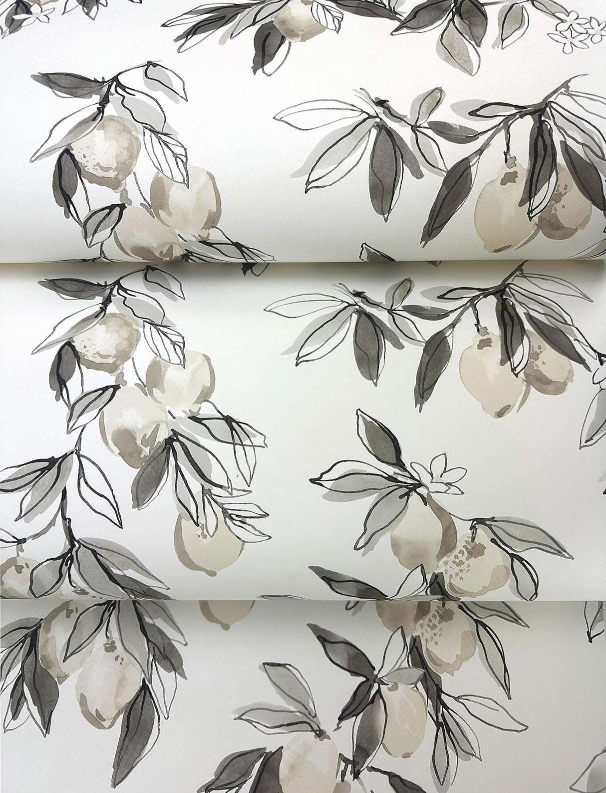 York Lemonade Grey Citrus Wallpaper