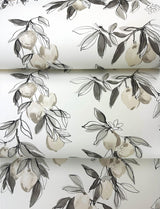 York Lemonade Grey Citrus Wallpaper