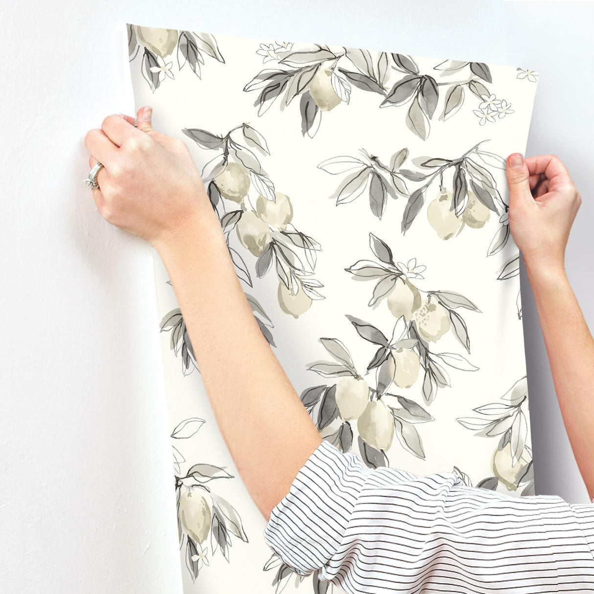 York Lemonade Grey Citrus Wallpaper