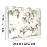 York Lemonade Grey Citrus Wallpaper