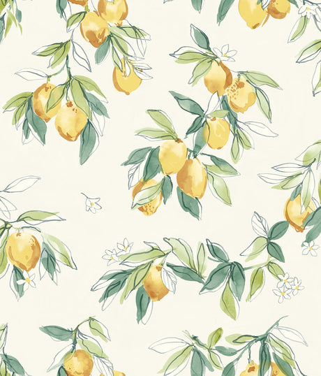 York Lemonade Yellow Citrus Wallpaper