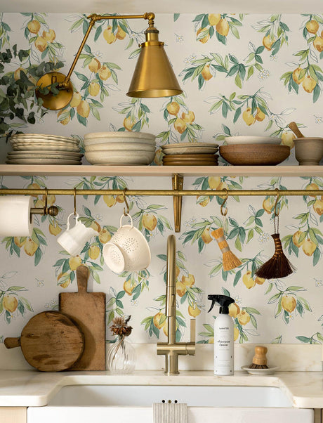 York Lemonade Yellow Citrus Wallpaper