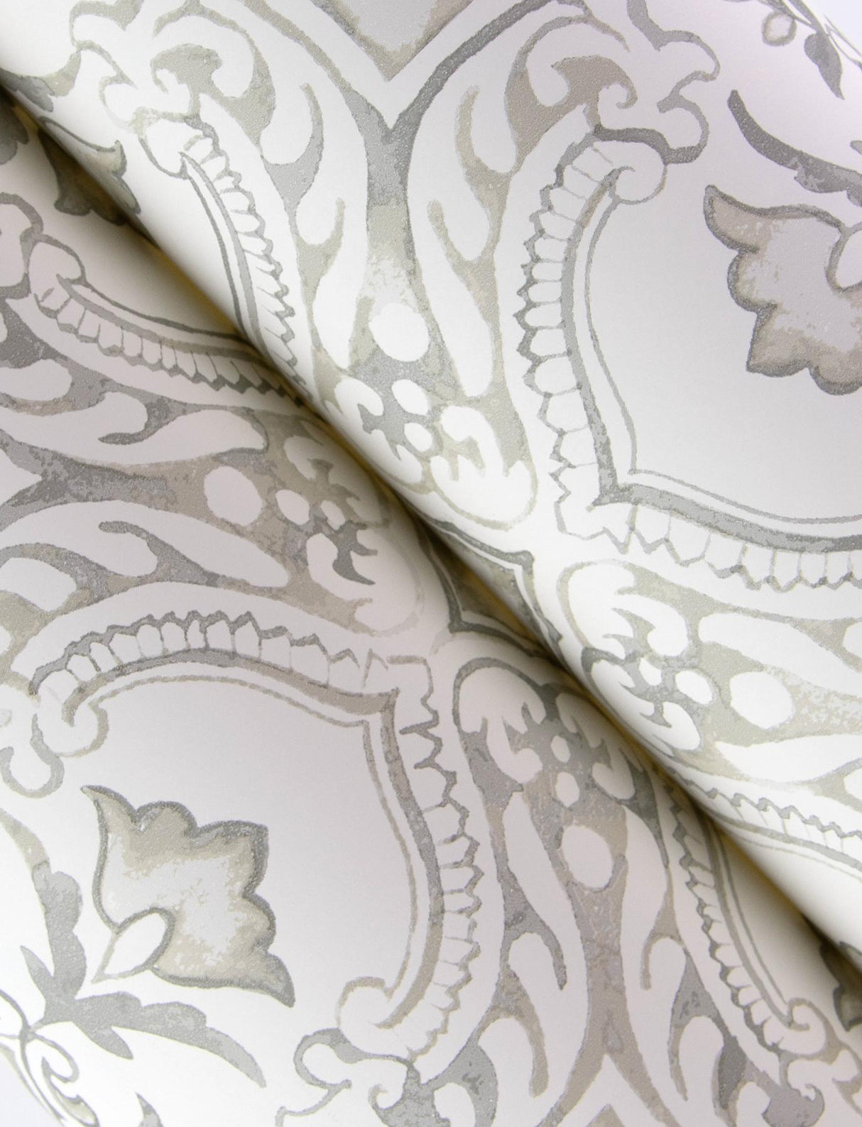 York Marjoram Light Grey Floral Tile Wallpaper