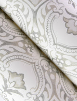 York Marjoram Light Grey Floral Tile Wallpaper
