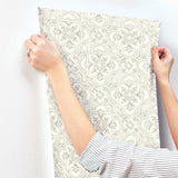 York Marjoram Light Grey Floral Tile Wallpaper