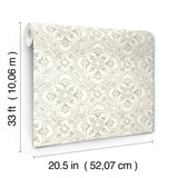 York Marjoram Light Grey Floral Tile Wallpaper