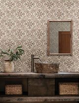 York Marjoram Blush Floral Tile Wallpaper