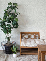 York Marjoram Light Blue Floral Tile Wallpaper
