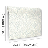 York Marjoram Light Blue Floral Tile Wallpaper
