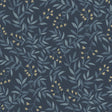 York Senna Navy Budding Vines Wallpaper