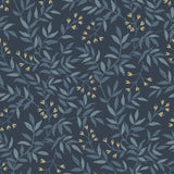 York Senna Navy Budding Vines Wallpaper