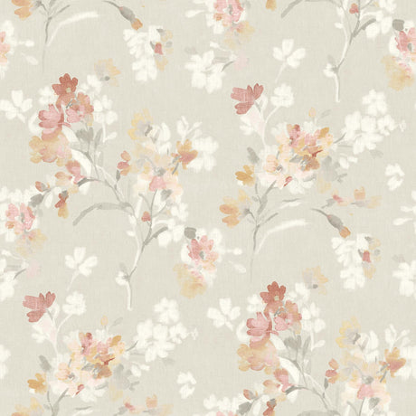 York Azalea Ruby Floral Branches Wallpaper