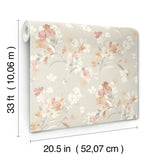 York Azalea Ruby Floral Branches Wallpaper