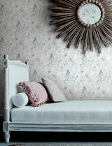 York Azalea Light Blue Floral Branches Wallpaper