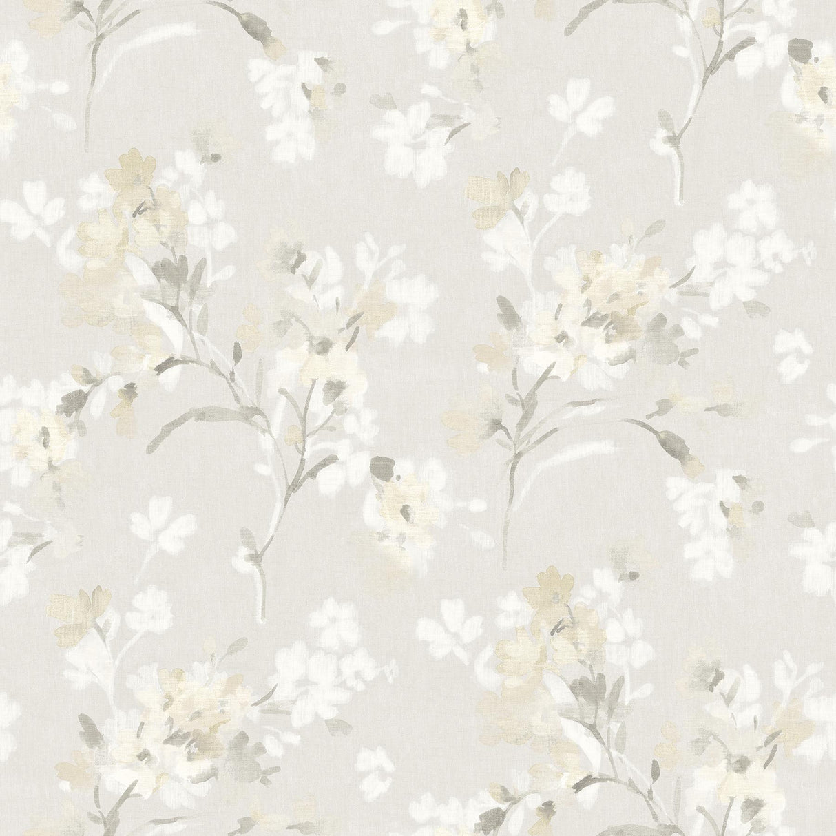 York Azalea Neutral Floral Branches Wallpaper
