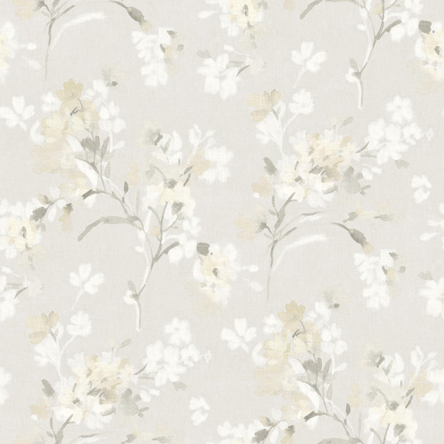 York Azalea Neutral Floral Branches Wallpaper