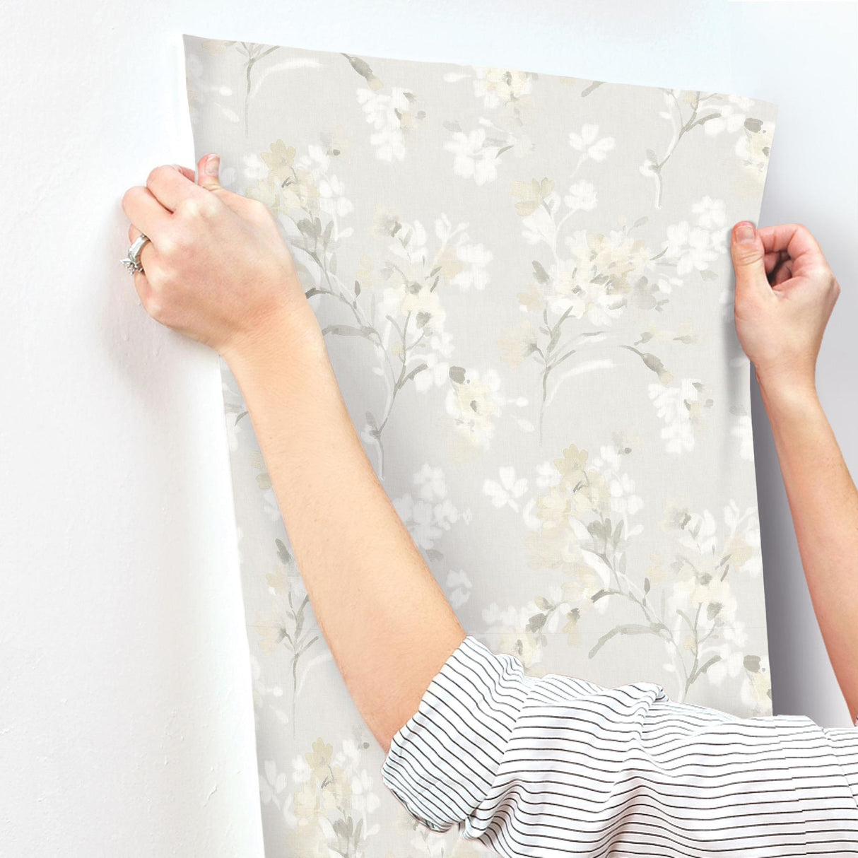 York Azalea Neutral Floral Branches Wallpaper