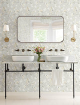 York Azalea Neutral Floral Branches Wallpaper
