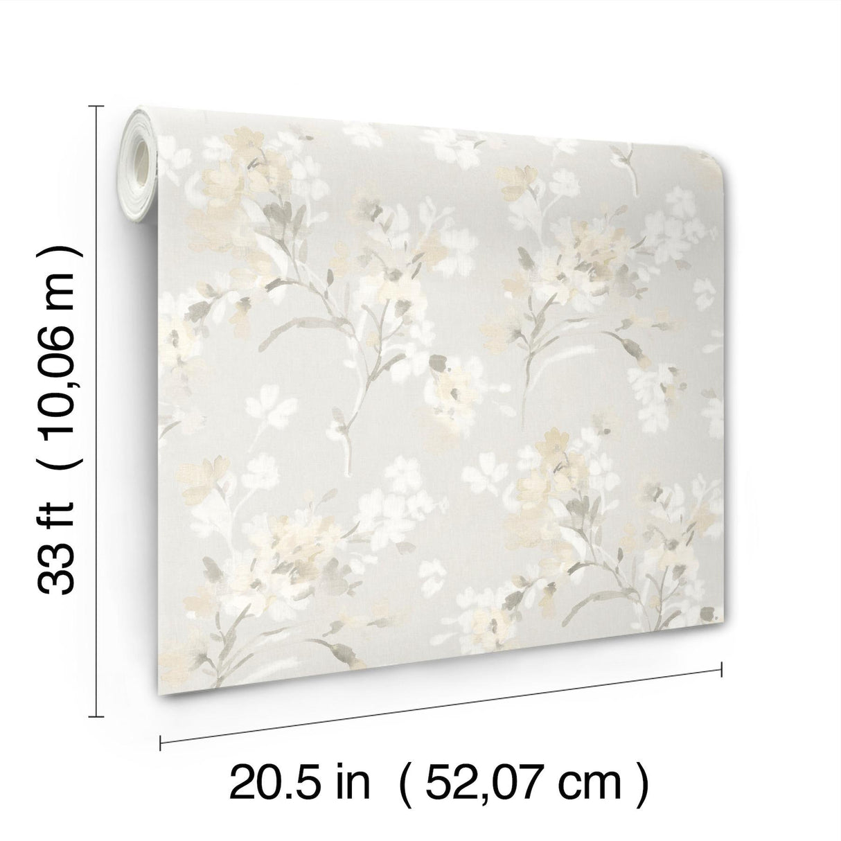 York Azalea Neutral Floral Branches Wallpaper