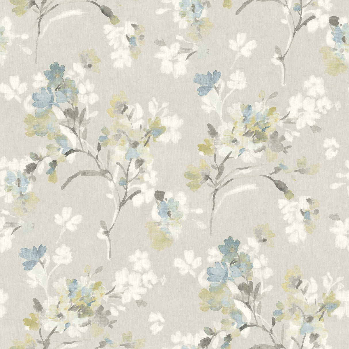 York Azalea Light Grey Floral Branches Wallpaper