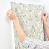 York Azalea Light Grey Floral Branches Wallpaper