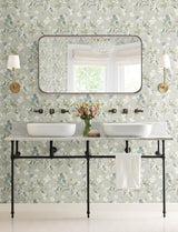 York Azalea Light Grey Floral Branches Wallpaper