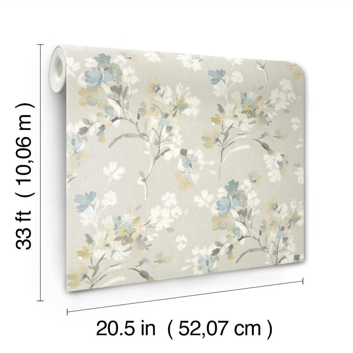 York Azalea Light Grey Floral Branches Wallpaper